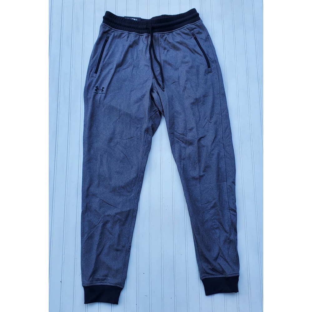Under Armour NEW Men's Sportstyle Tricot Jogger Pants Gray Black Medium